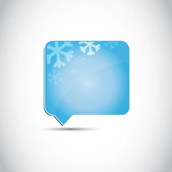 Speech bubble with snowflakes — Stok fotoğraf