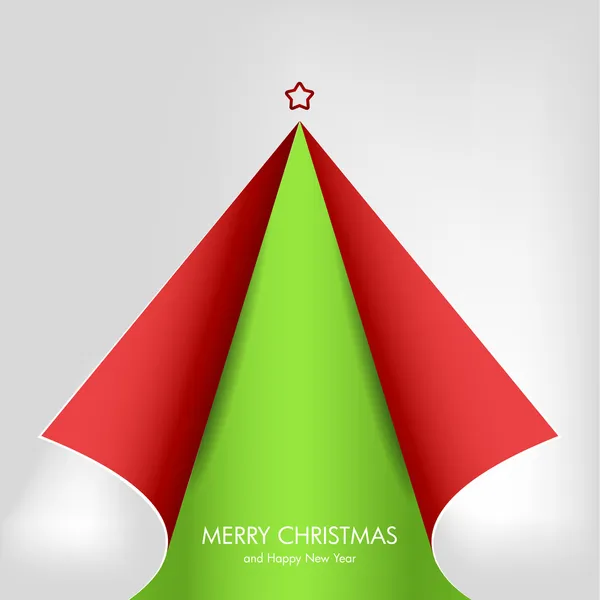 Noel ağacı köşesi kıvrılmış kağıt