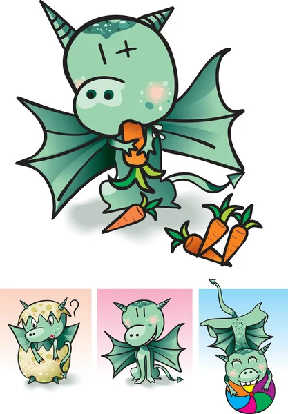 Dragón pequeño — Vector de stock