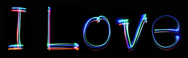 Iscrizione al neon I Love — Foto Stock