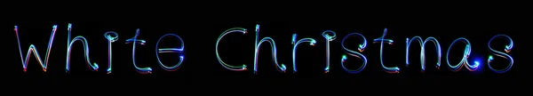 Napis neon białe Boże Narodzenie — Zdjęcie stockowe