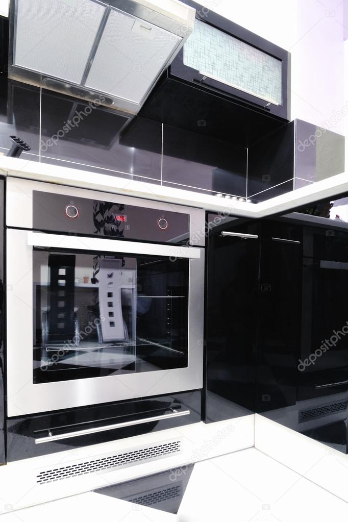 Part of the modern kitchen with electric stove