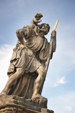 Aziz christopher, charles Köprüsü omuz adlı çocuk christus heykeli