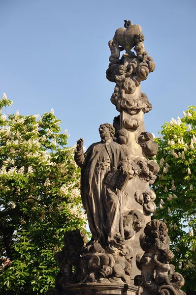 Statue St. Cajetan on Charles bridge in Prague — Stock Photo, Image