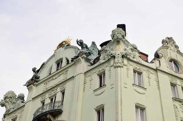 Ulicy Pragi, słynny dom — Zdjęcie stockowe