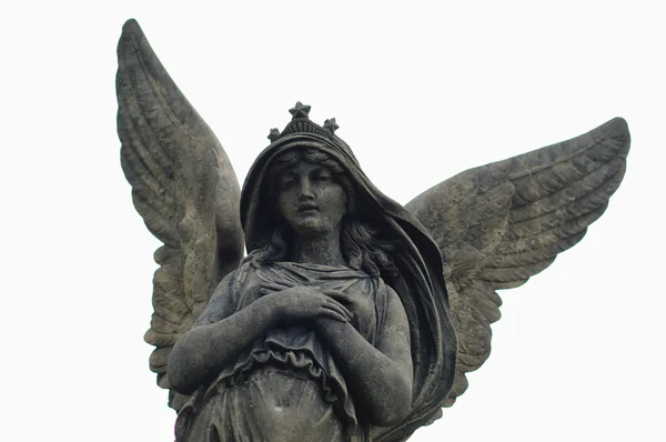 Escultura de Anjo em um velho cemitério de Praga Vysehrad — Fotografia de Stock