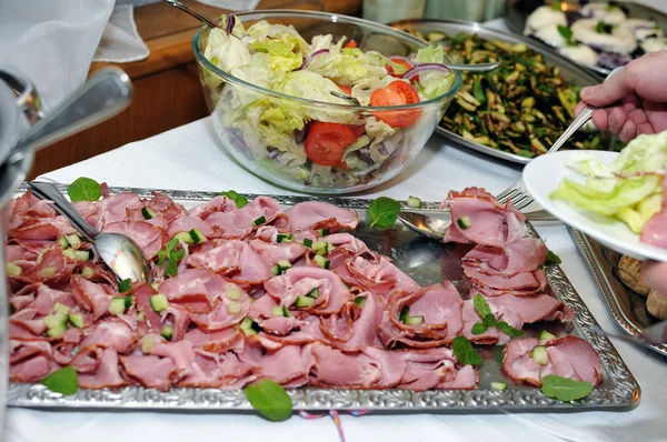 Ham on a tray — Stock Photo, Image