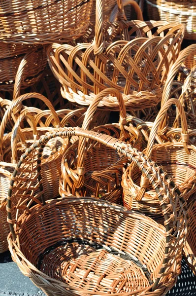 Braided wicker baskets — Stock Photo, Image