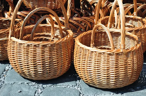 Braided wicker baskets — Stock Photo, Image