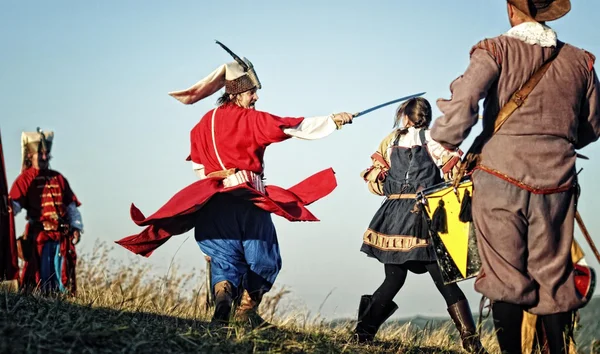 Reconstrucción de las batallas contra los turcos —  Fotos de Stock