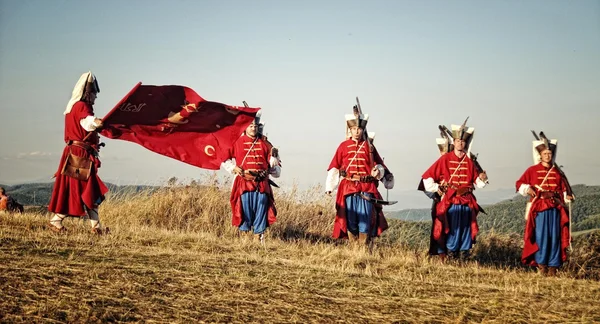 Reconstrucción de las batallas contra los turcos — Foto de Stock