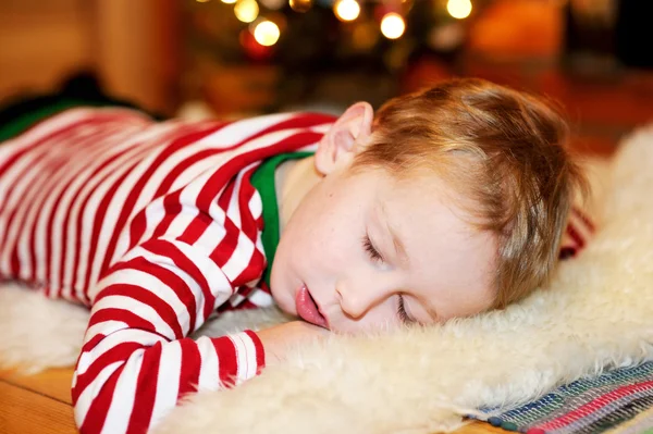 Sleeping short-haired little boy Stock Image