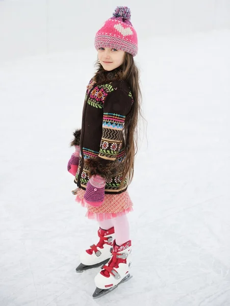 Retrato de inverno de patinação no gelo menina criança Imagens De Bancos De Imagens Sem Royalties