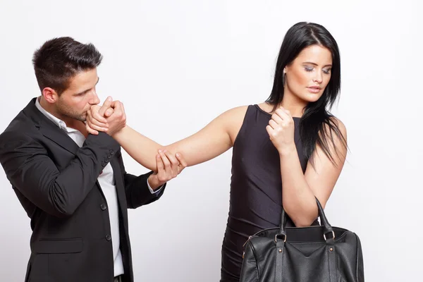 Woman rejecting a man — Stock Photo, Image