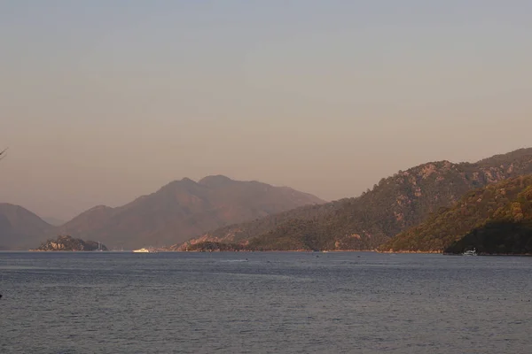 Vista Panorámica Atardecer Bahía Marmaris Turquía —  Fotos de Stock