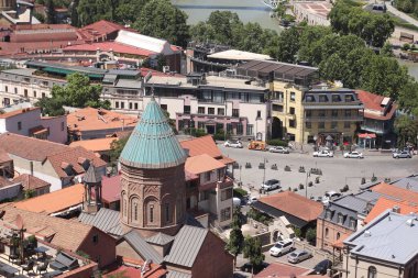 Panoramic top view of Tbilisi city