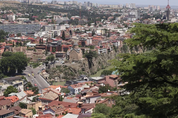Панорамный Вид Город Тбилиси Реку Куру — стоковое фото