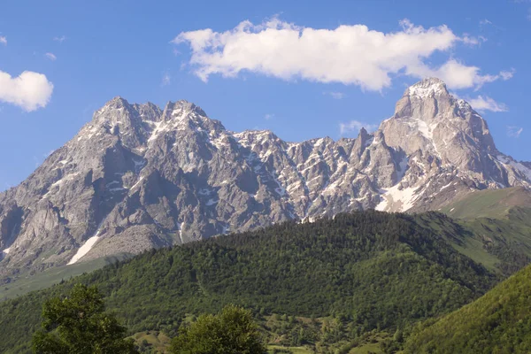 Ushba One Peaks Greater Caucasus Georgian Region Samegrelo Upper Svaneti — стоковое фото