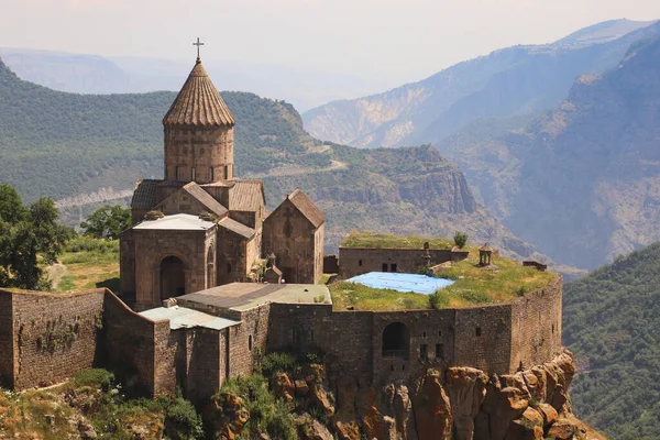 Foto Aerea Dell Antico Monastero Tatev Armenia — Foto Stock