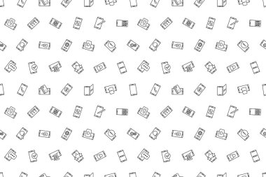 Vektör cep telefonu modeli. Akıllı telefon kusursuz arkaplan