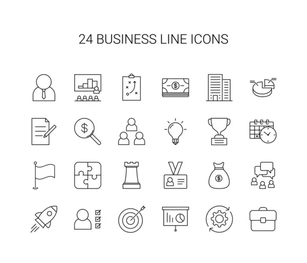 Line Icon Set Business Pack Vector Illustration — Stok Vektör