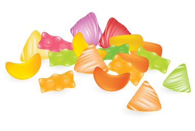 Vector gummy sweets on the white background clipart