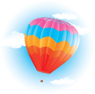 Mavi gök renkli sıcak hava balonu