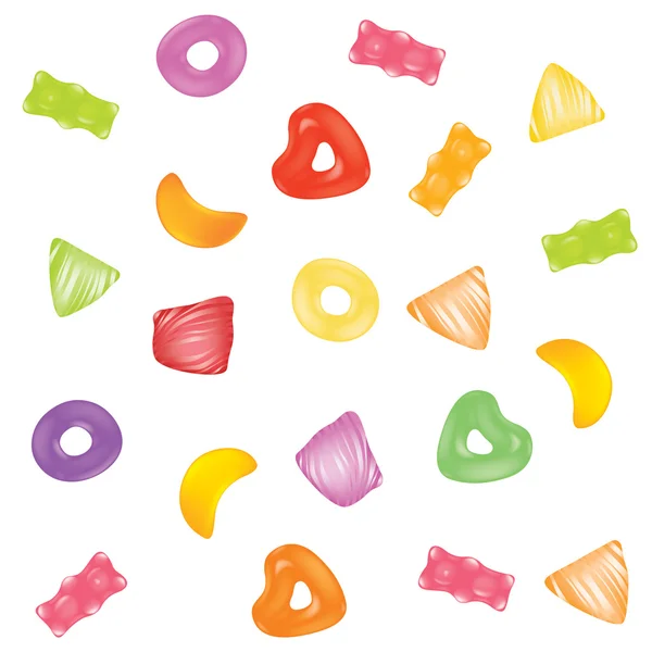 Vector candies jelly background — Stock Vector