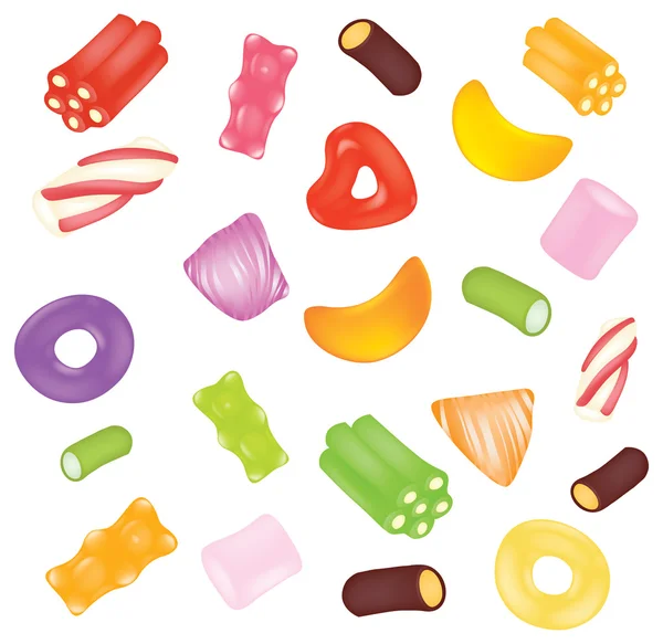 Vector candies background — Stock Vector