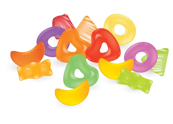 Vector gummy sweets on the white background Vector Graphics