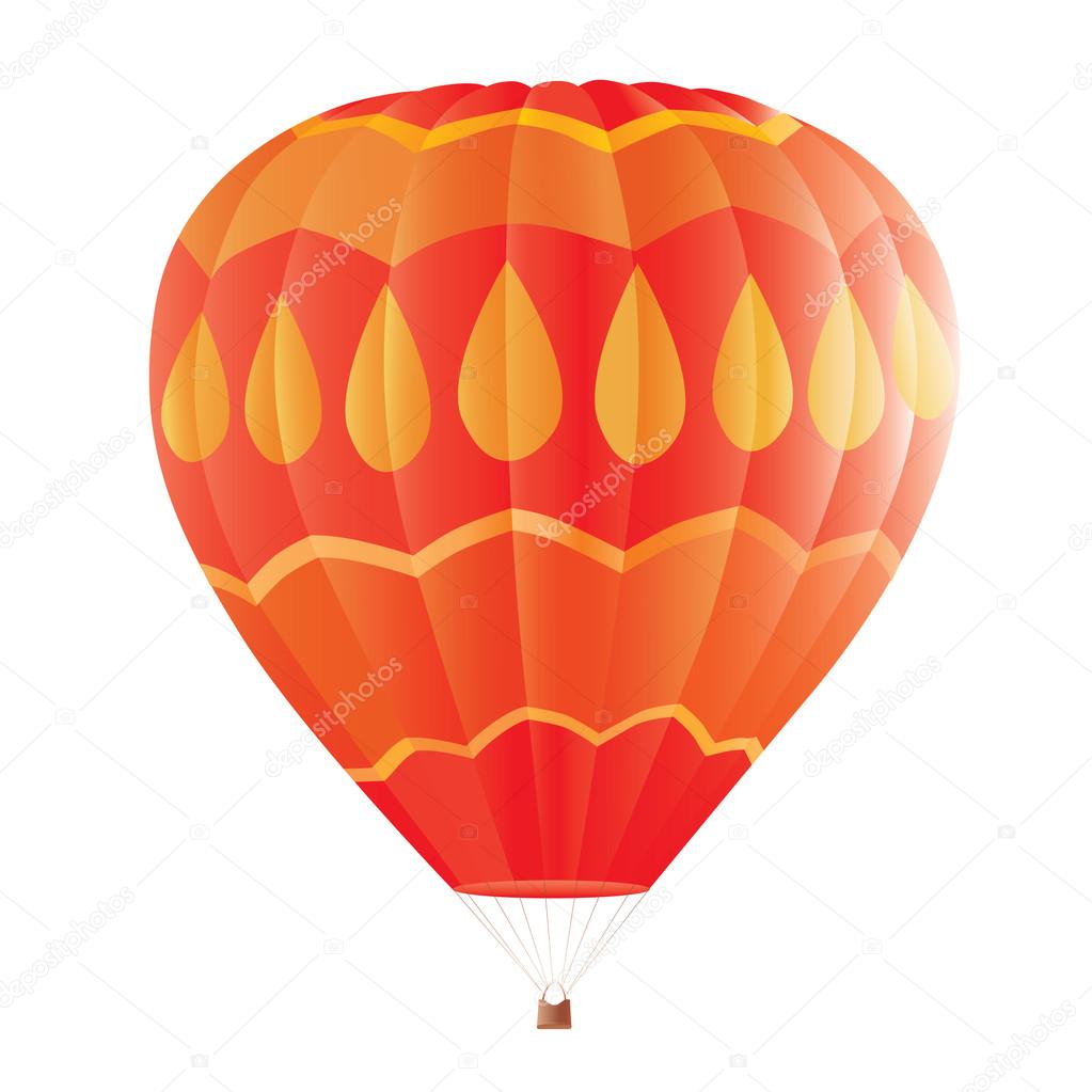 Colorful hot air balloon isolated on white background