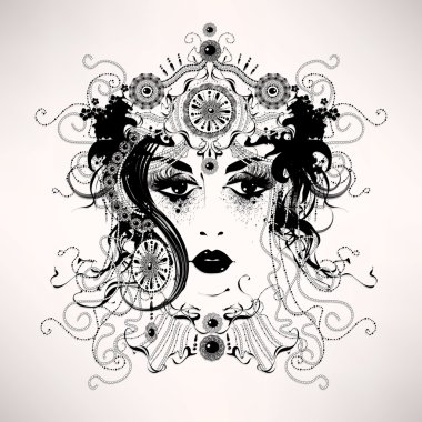 vektör retro tarzı kız