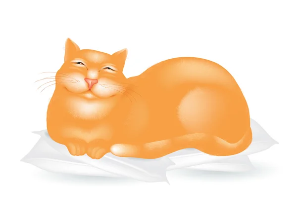 Happy lazy cat — Stock Vector