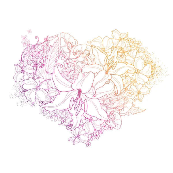 Abstract floral heart — Stock Vector