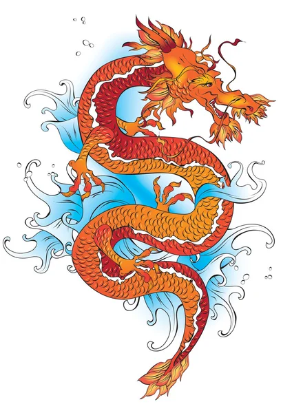 Dragon vecteur chinois — Image vectorielle