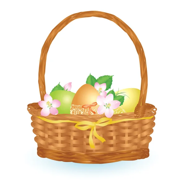 Basket full of Easter eggs — Stock Vector