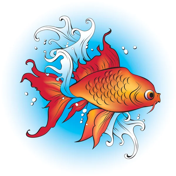 Vector decorative goldfish in tattoo style — Stock Vector © yukitama 29235893
