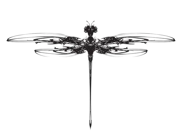 Vector abstract mechanical dragonfly — Stock Vector
