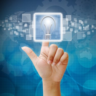 basın ampul ışığı simgesi iş kavramı için