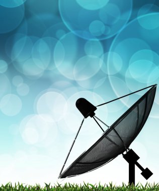 iletişim ve techno için küresel fon üzerine uydu anteni