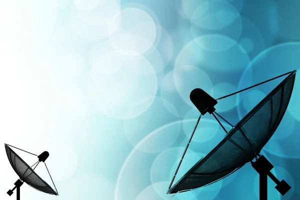 Satellite dish on global background for Communication and techno — Stock Photo, Image