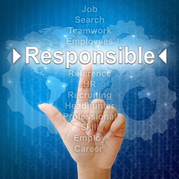 Responsável, conceito de negócio em palavra para recursos humanos — Fotografia de Stock