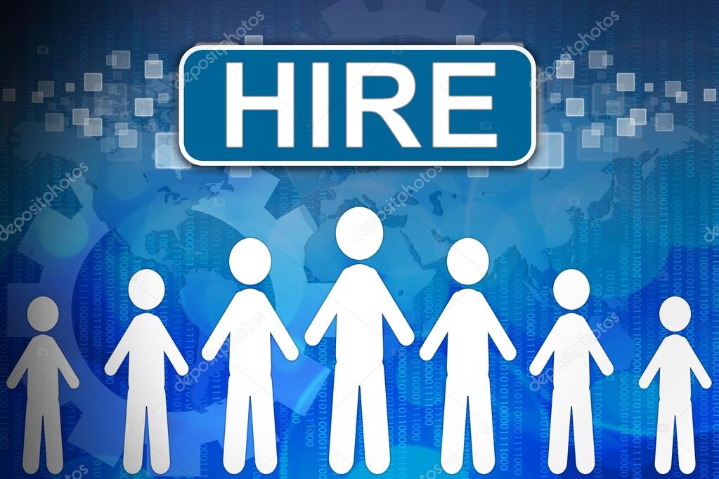 Hire ,Business concept in word Human resources