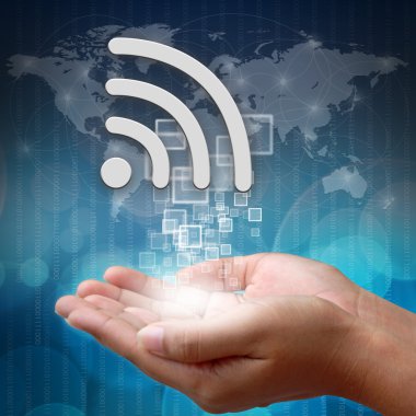 WiFi sembol, eldeki
