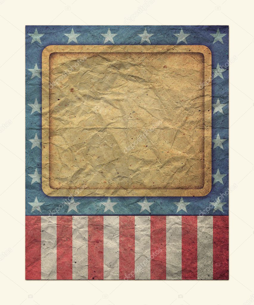 U.S.A. Flag for July 4th, Labor Day for Vintage