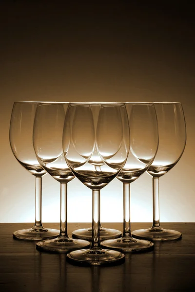 Empty wine glass in Beautiful light background — Stock Photo, Image