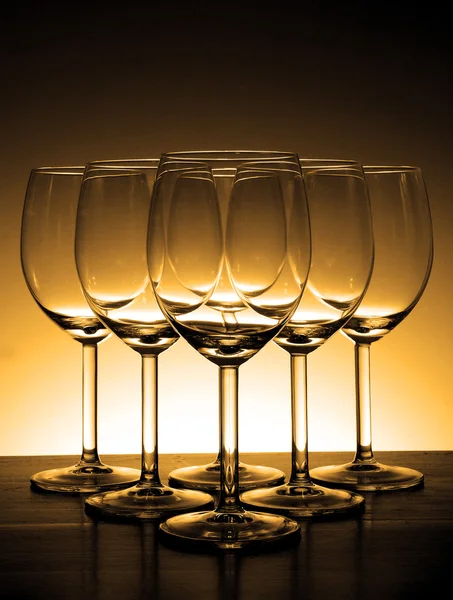 Empty wine glass in Beautiful light background — Stock Photo, Image