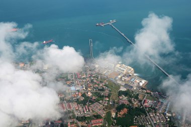 Port Dickson, Malezya, bir uçaktan görünüm
