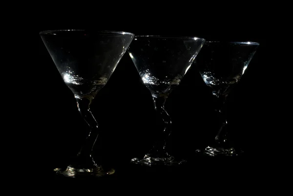 Three Empty Martinis — Stock Photo, Image