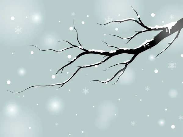 Black Branch Δέντρο Δάσος Φόντο Και Χιονίζει Για Την Έννοια — Διανυσματικό Αρχείο